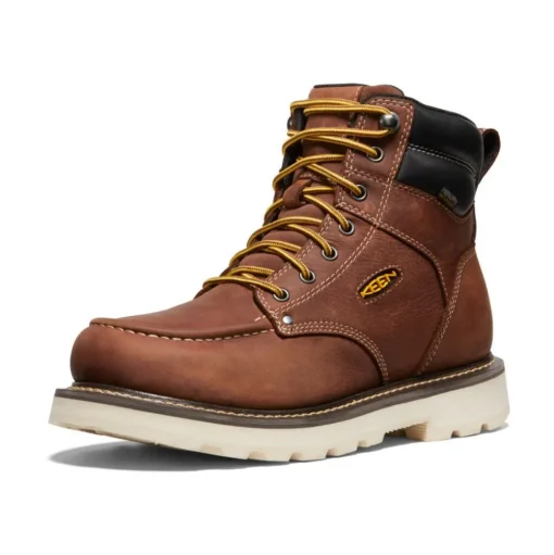 Men'S Cincinnati 6" Waterproof 90° Heel Boot (Soft Toe) | Tuscan Red/Sandshell